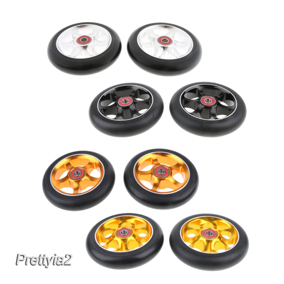 2 PRO KICK STUNT SCOOTER WHEELS SOLID METAL CORE 110mm ABEC 9 BEARING 11 100mm 2