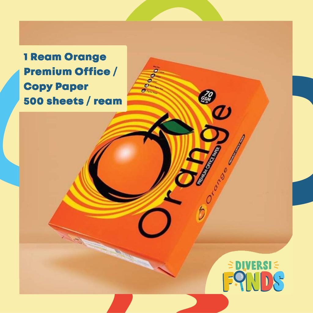 PROMO!!1 REAM Orange brand Premium Office Paper / Copy Paper 70gsm/Sub