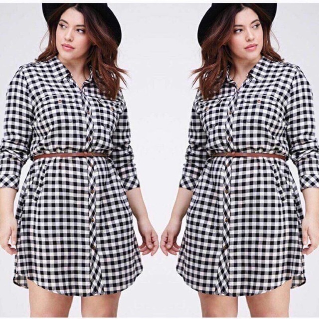 plus size checkered dress