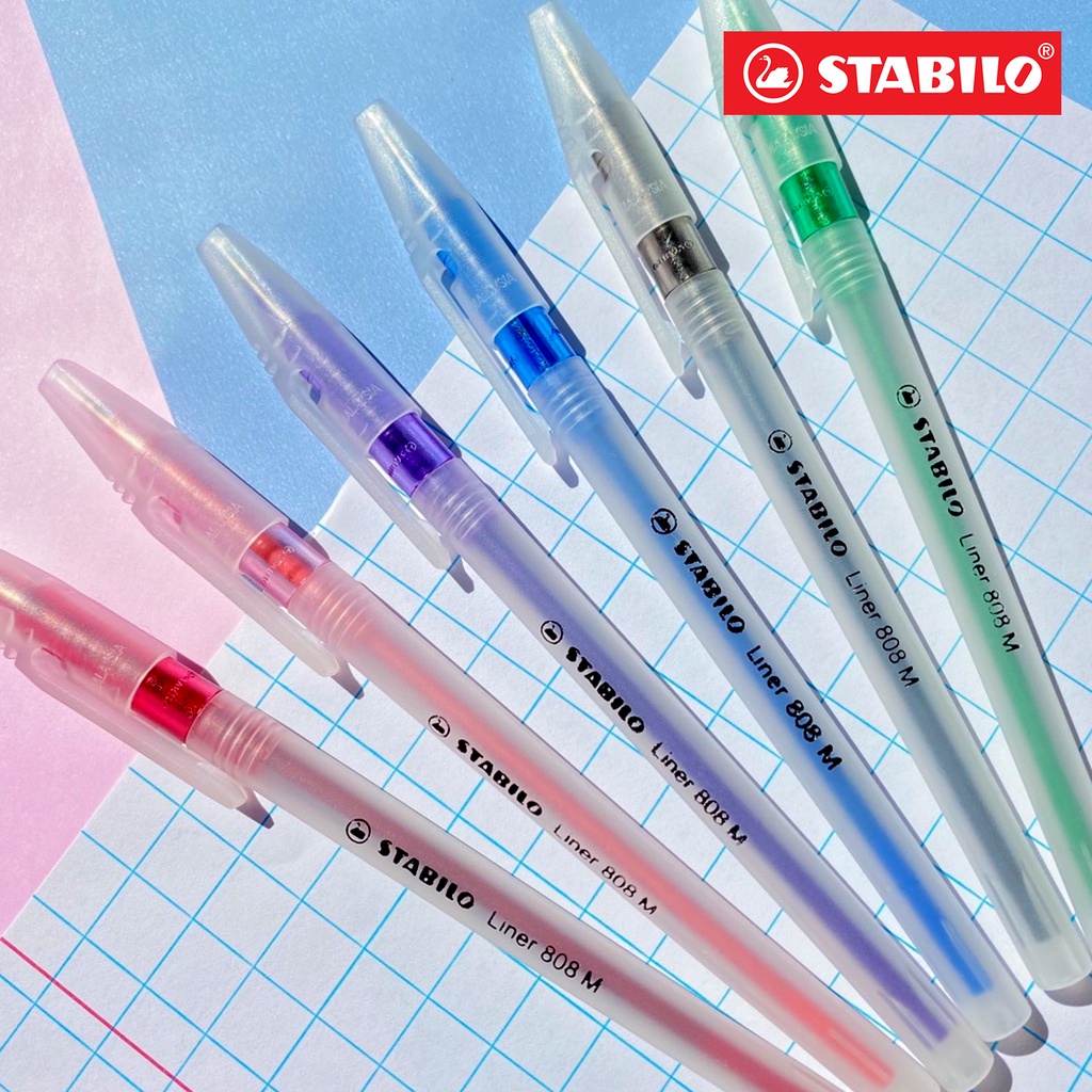 STABILO Liner 808 Ballpoint Pen Ballpen Black Blue Red Green Pink ...