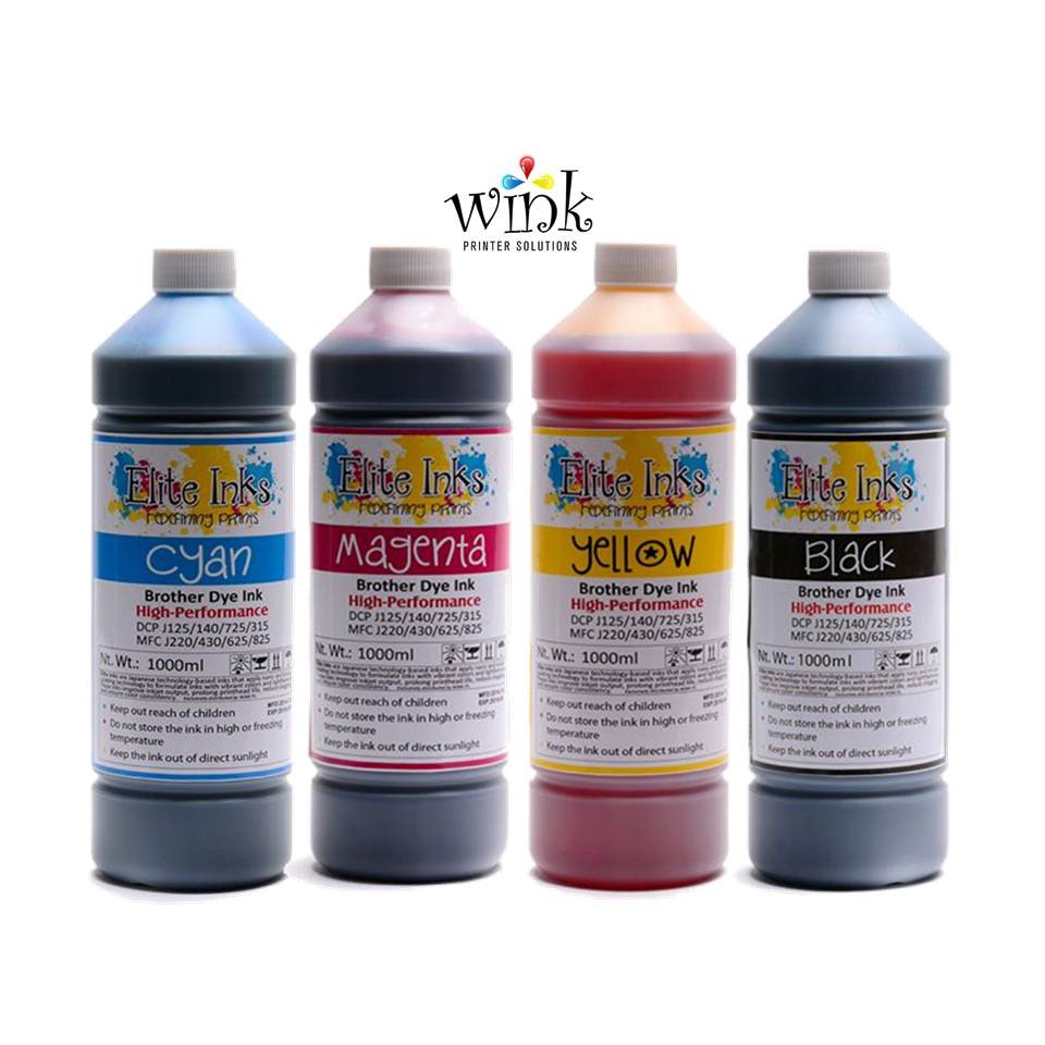 Elite Brother Premium Dye Original Ink Black Cyan Magenta Yellow 1 ...