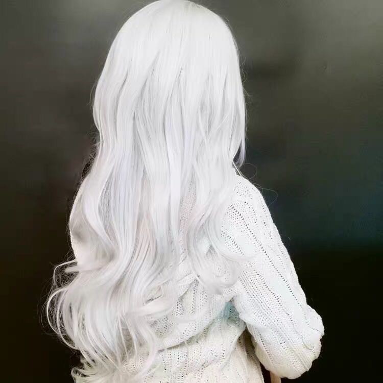 AMZ✨70cm Women Long Hair Wig Heat Resistant White Straight Hair Cosplay Wig  Newest-High Quality | Shopee Philippines