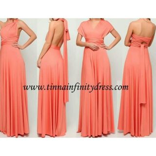 coral peach infinity dress
