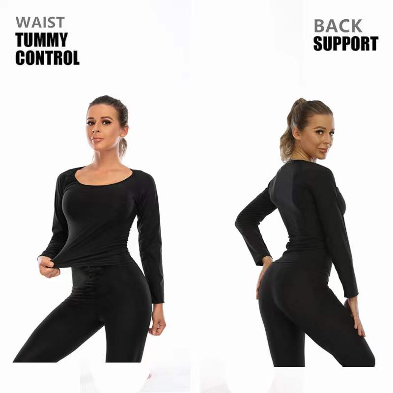 Women Seamless Sauna Suits Body Shaper Fitness Leggings Waist Trainer  Slimming Shirts Shapewear Sets