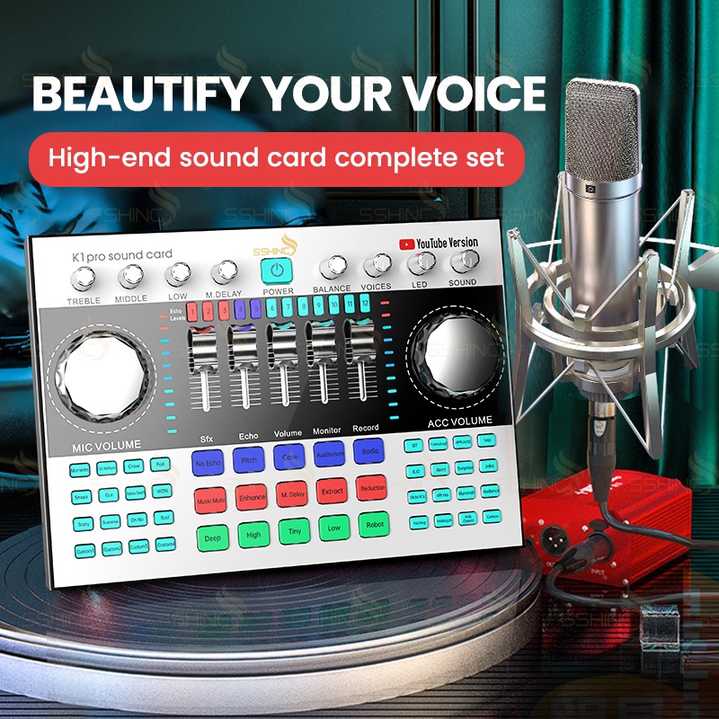 【Good quality】K1 YouTube Version Sound Card Complete Set Podcast
