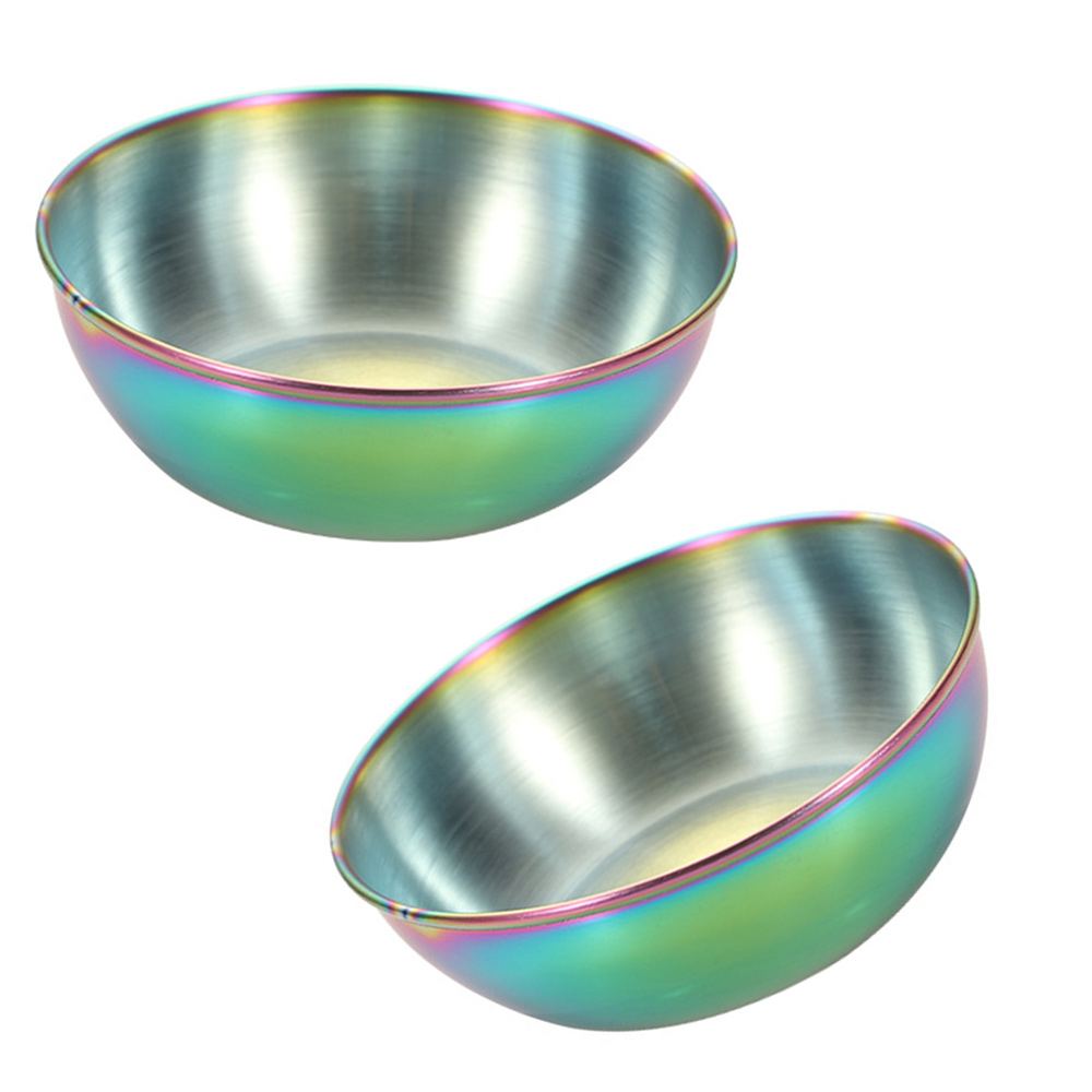 Sl Stainless Steel Sauce Dishes Round Seasoning Sushi Dipping Bowl