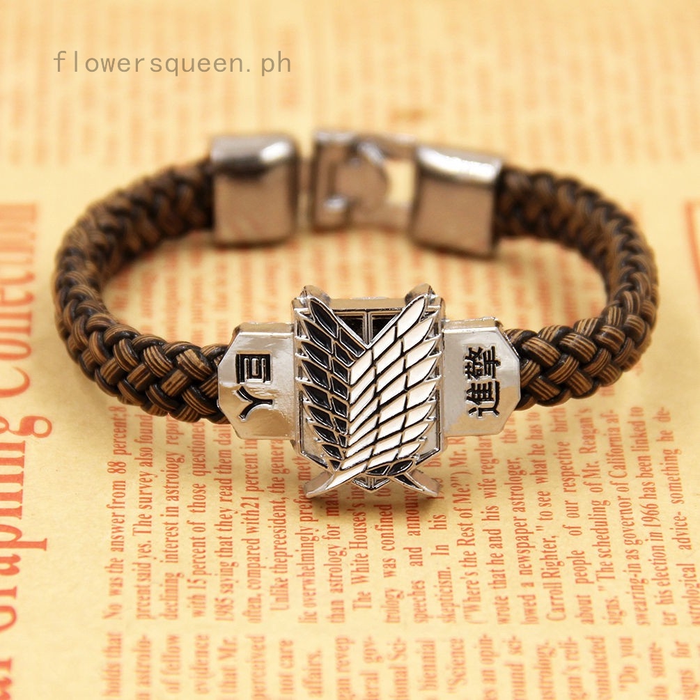 Flowersqueen Anime Attack On Titan Bracelet Shingeki No Kyojin Cosplay Christmas Gift Lcf Shopee Philippines