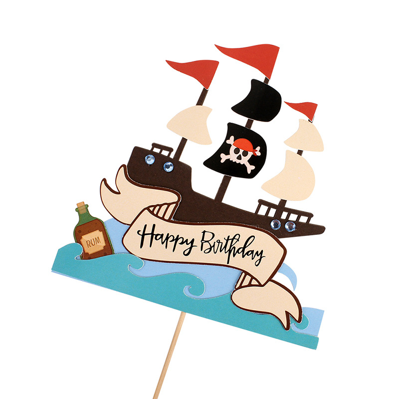 Anime One Piece Pirate Boat Happy Birthday Cake Topper Party Decoration Shopee Philippines