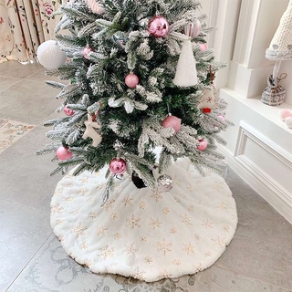 【Ready Stock】Snowflake  Fashion Apron with Embroidered Snowflake Christmas Tree Skirt Home Party Decor