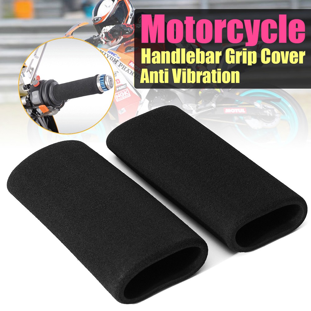 Abilieauty 1 Pair Motorbike Motorcycle Slip-on Hand Grip Cover Foam Anti Vibration Comfort 