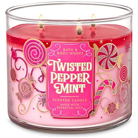Bath & Body Works Twisted Peppermint Scented Candle 14.5 oz - 3 wick 