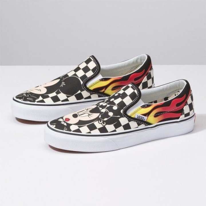 red flame vans slip on