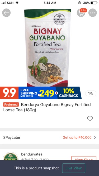 Bendurya Guyabano Bignay Fortified Loose Tea 180g Shopee Philippines