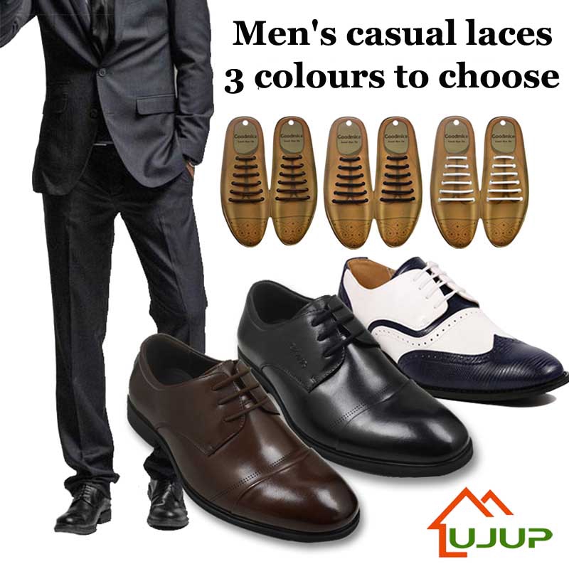 Shoe Lace with Elastic Silicon Rubber for Men's Leather Shoes Shoe Lace with Elastic Silicon Rubber for Men's Leather Shoes
