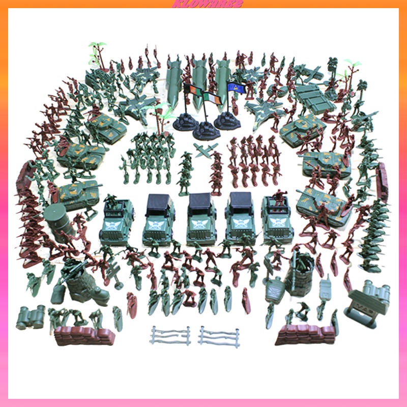 290pcs Plastic   Playset 4cm Army Figures Model Toys For Kids Adult 