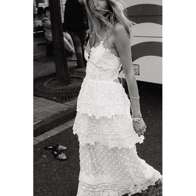 self portrait ivy lace trim midi dress