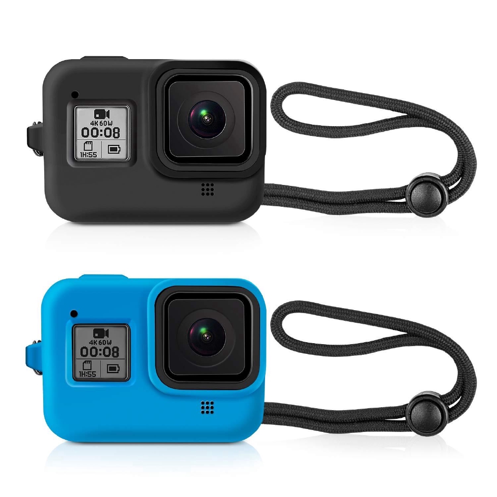 Protective Silicone Sleeve Cases Lanyard For Gopro Hero 8 Black Soft Frame Cover Case Black Blue Shopee Philippines
