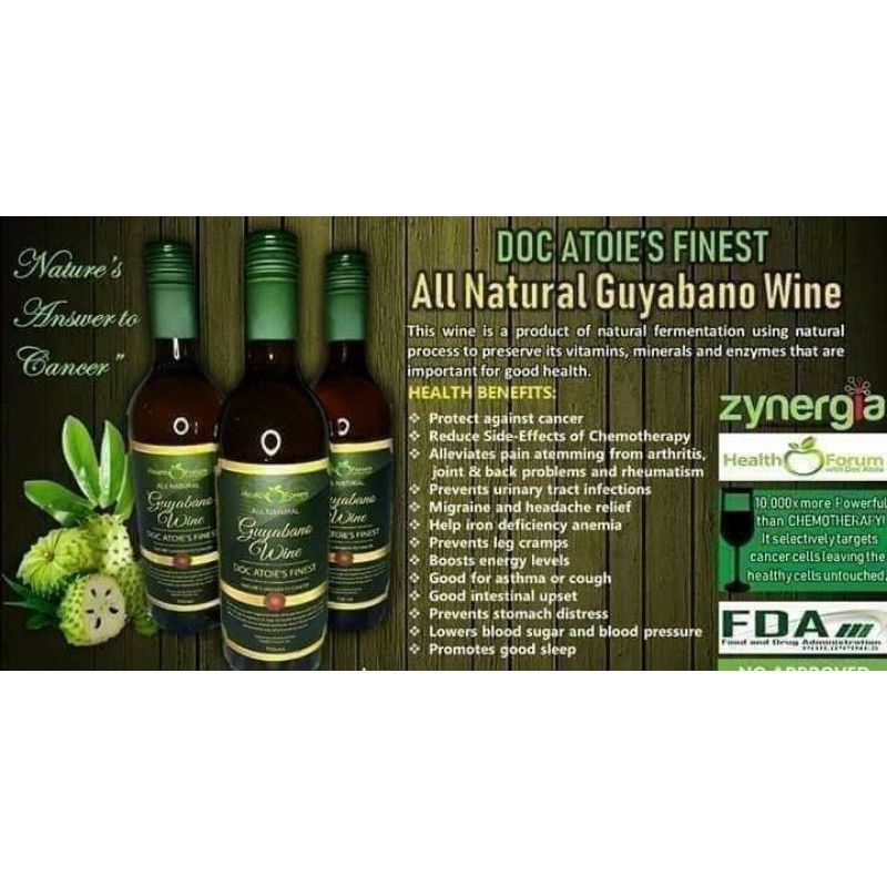 Guyabano Wine Nature S Answer To Cancer By Doc Atoie Shopee Philippines