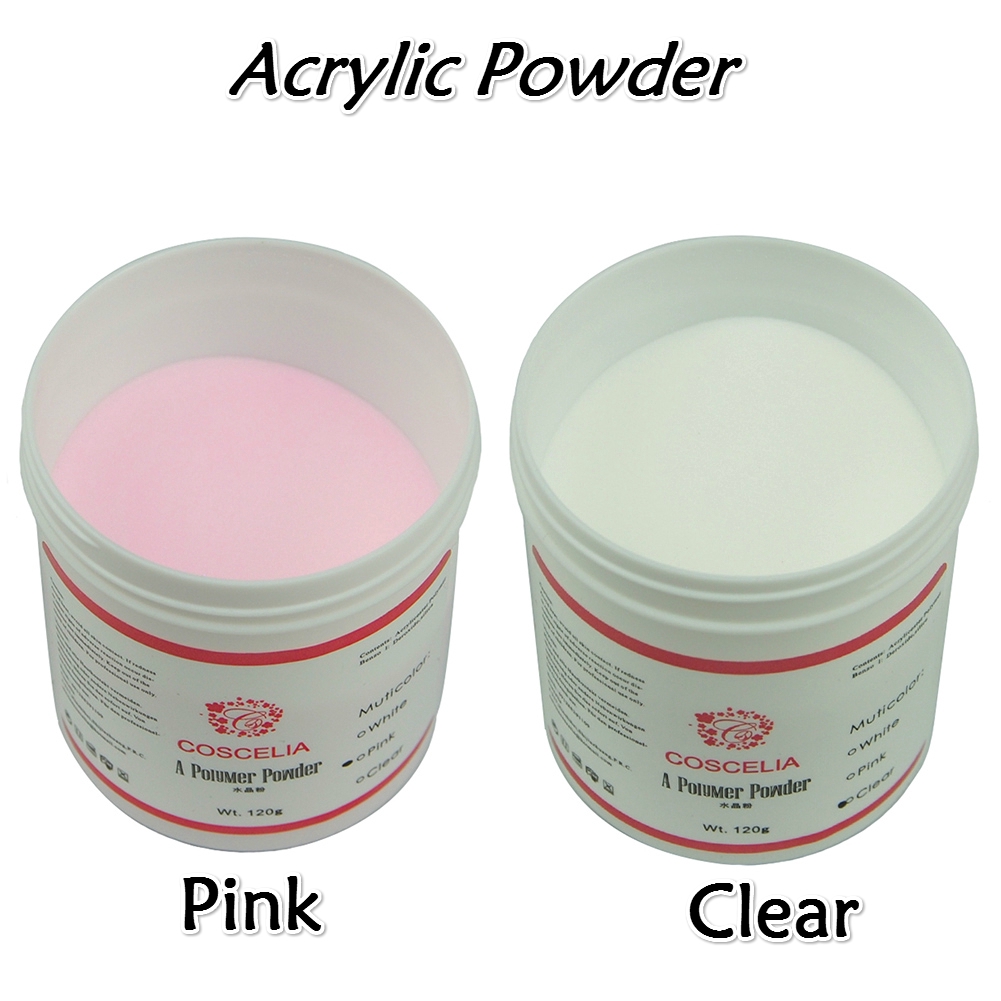 Box Pink White Clear Nail Powder 