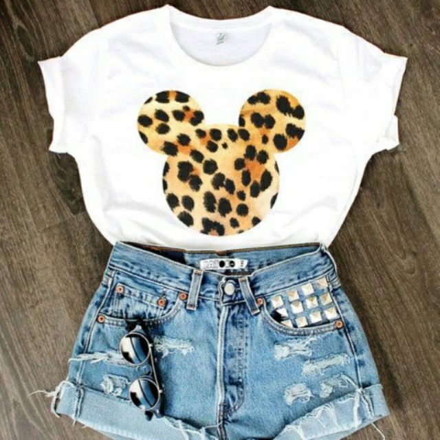 mickey mouse leopard shirt