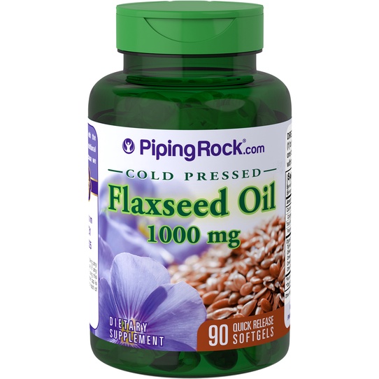 SALE!!! Piping Rock FLAXSEED OIL 1000mg 90 softgels omega3 flax May