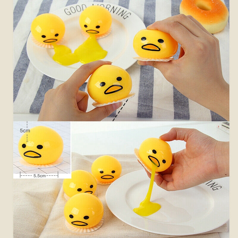 Squishy Puking Egg Yolk Stress Ball With Yellow Goop Relieve Stress Squeeze toys 