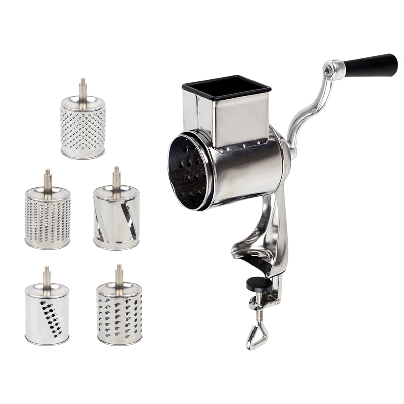 Rotary Grater Food Mills Nut Grinder With 5 Drum Blade for Cheese