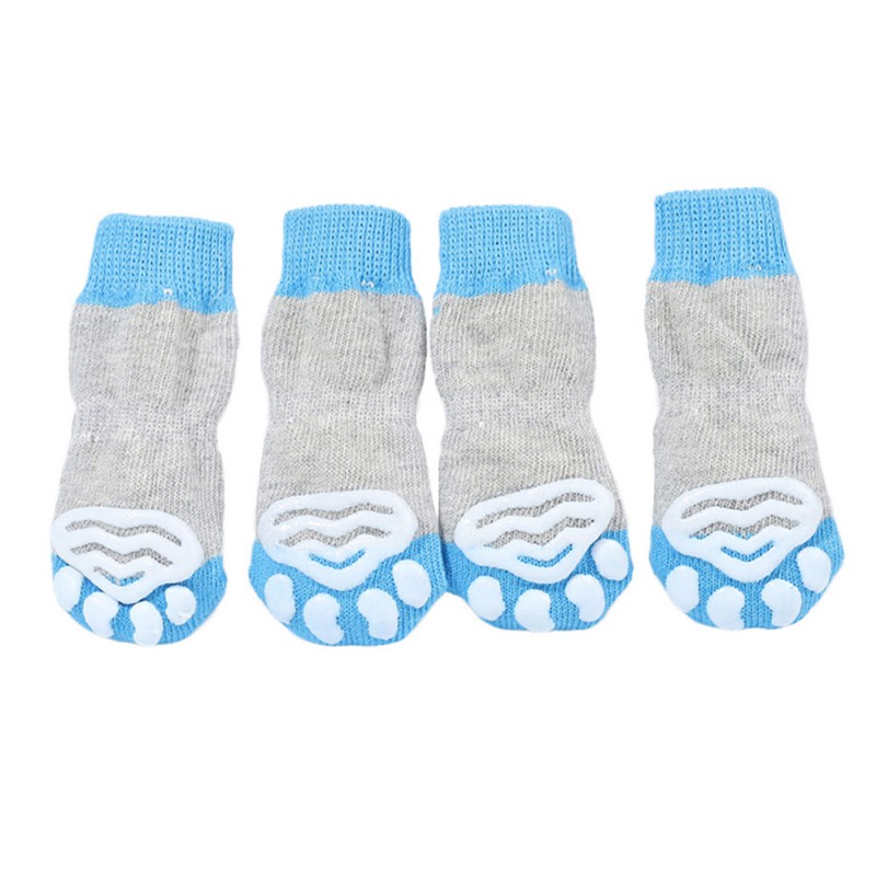 4pcs Puppy Cat Knited Socks Lovely Anti-slip Dog Socks Cute Cartoon Print Cats #8