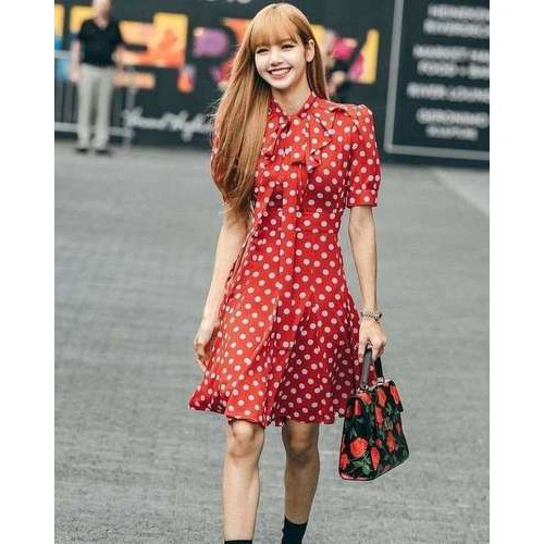 in the style red polka dot dress