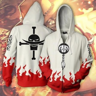 19 One Piece White Beard Pirates Zipper Hoodie Jacket Cosplay Shopee Philippines
