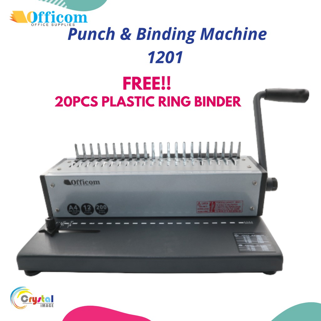 Punch Binding Machine 1201 with FREE 20pcs Plastic Ring Binder