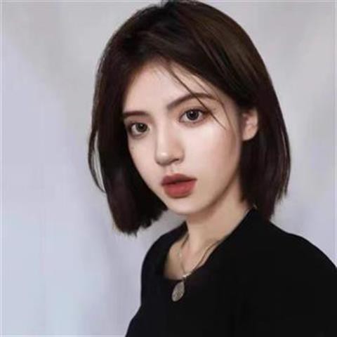 ☁Wig female short hair full headgear style natural center split no bangs  hairstyle face repair first | Shopee Philippines