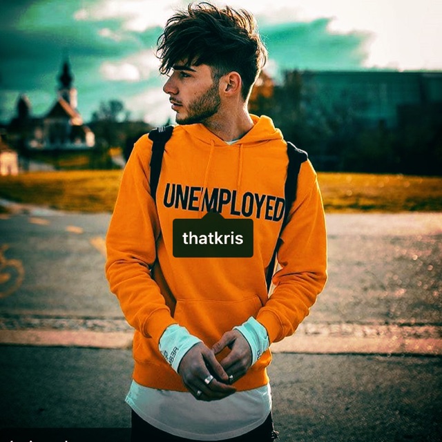 unemployed orange hoodie