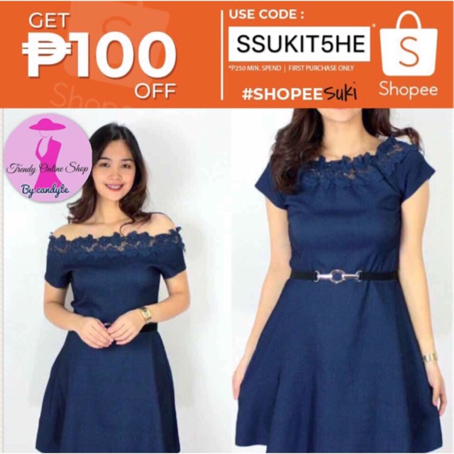 shopee off shoulder dress