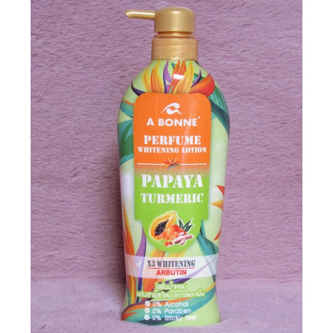 A Bonne Perfume Whitening Lotion Papaya Turmeric 500ml Shopee