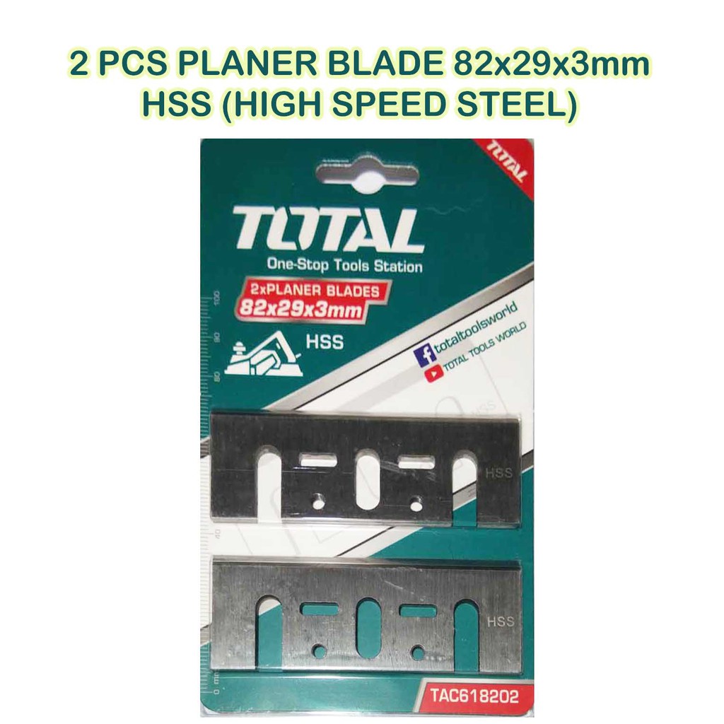 Total Planer Blades 82 X 29 X 3mm 2 pcs HSS TAC618202