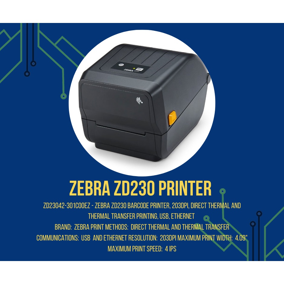 Zebra Zd230 Printer Zd23042 301c00ez 203dpi Shopee Philippines 3104