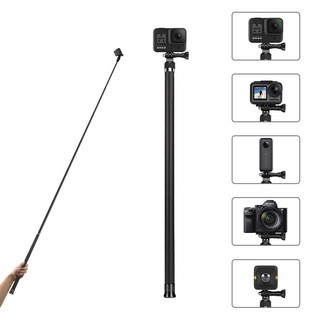 Ultra Long Selfie Stick for GoPro Hero,Insta 360,OSMO Action Camera,Extendable at 3 Lengths 22 47.2 106 Carbon Fiber Lightweight Pole Monopod 118 Upgraded Selfie Stick 
