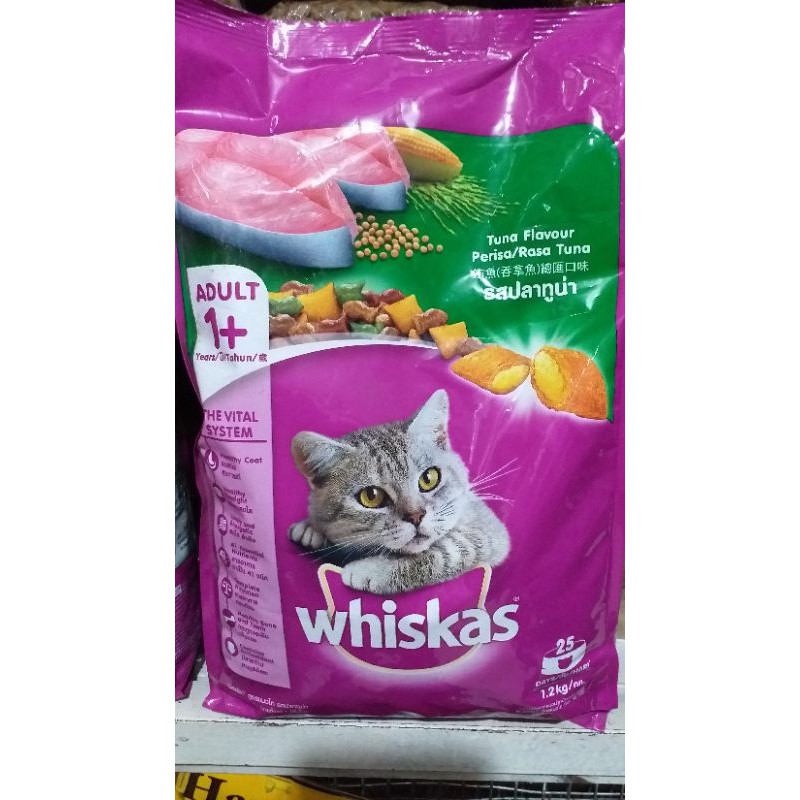 WHISKAS DRY ADULT1+ ( TUNA FLAVOR 1.2KG) Shopee Philippines