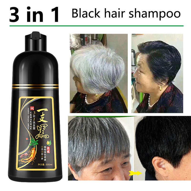 Permanent Black Hair Shampoo Organic Natural Fast Hair Dye Plant Essence Black  Hair Color Dye Shampo | Shopee Philippines