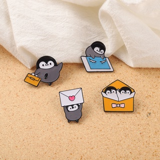 Penguin Postman Enamel Pins Deliver love Bear Brooches Shirt Lapel Badge Bag Funny Cute Jewelry Gift for Kids #6