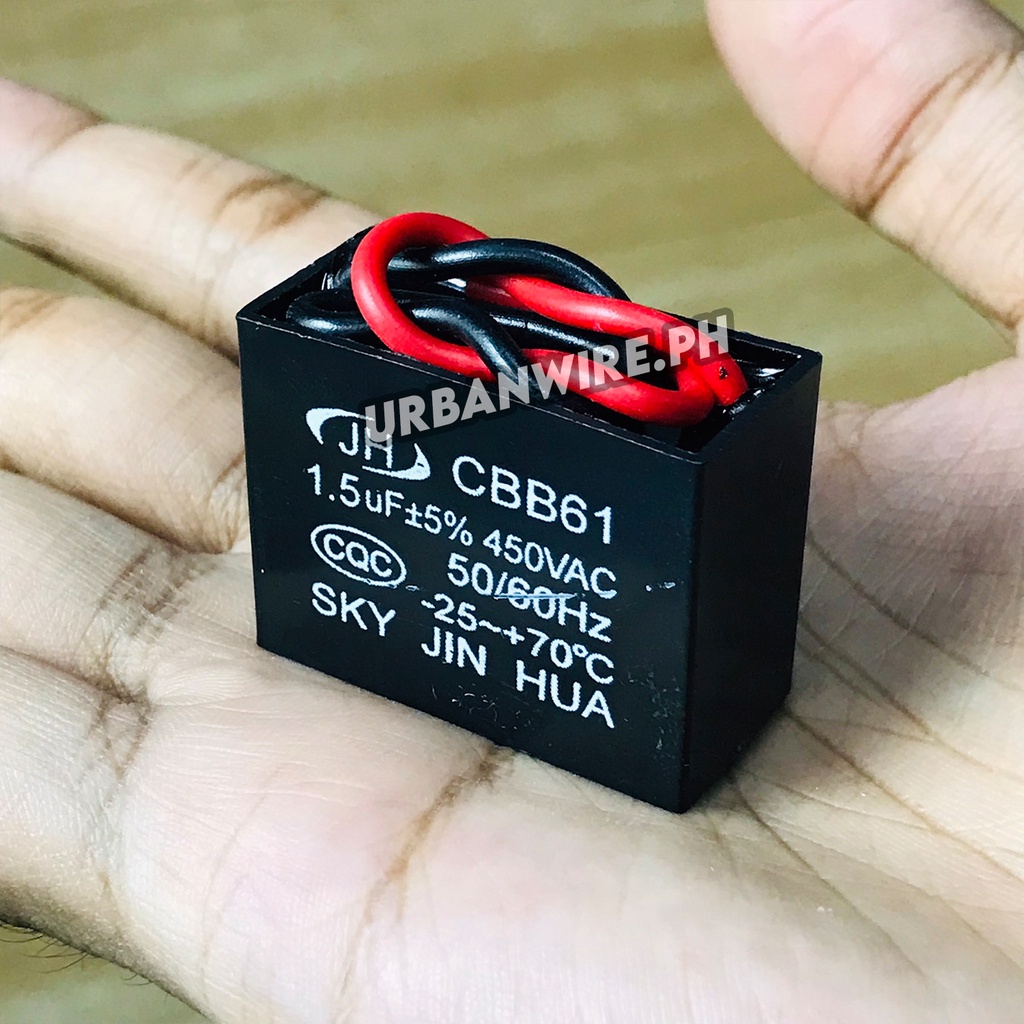 1.5UF/450V CBB61 Ceiling Fan Motor Run Capacitor Wire Type AC 400V/450V Shopee Philippines
