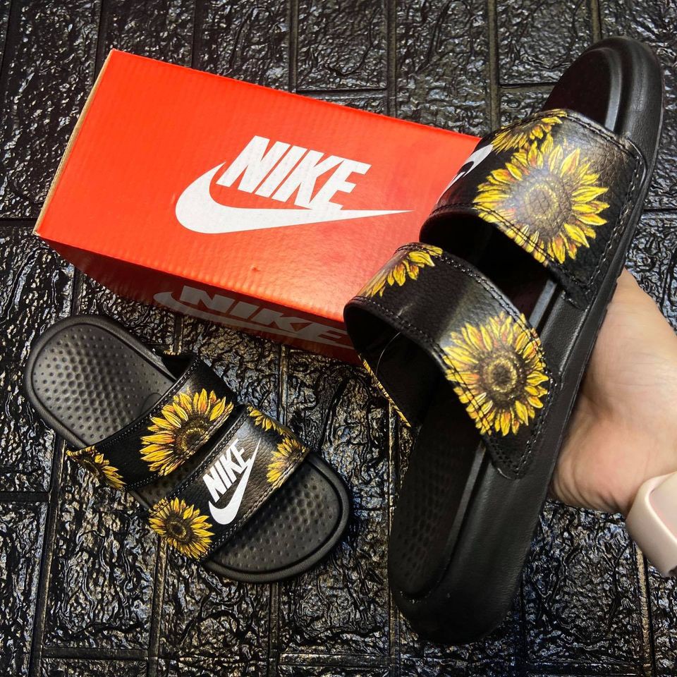 nike sunflower slides