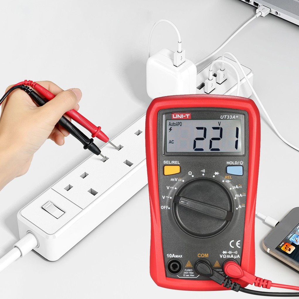 UNIT UT33A+ Digital Multimeter 200mV600V 10A AC DC Voltmeter Ammeter