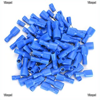 【Angel】100x Female&Male Spade Insulated Connectors Crimp Electrical Wire Terminal Blue #9