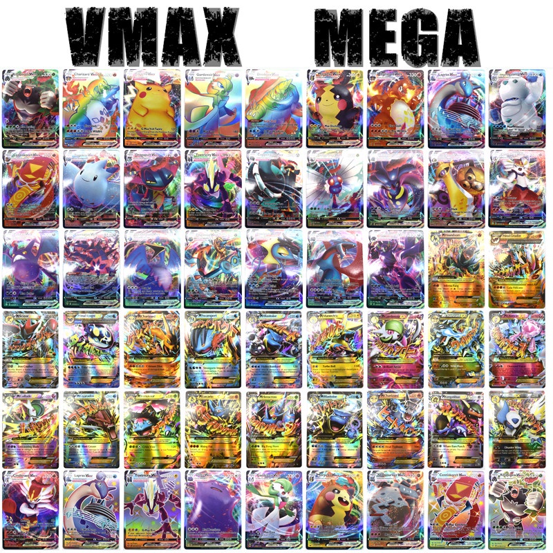 New Pokemon Cards Anime Shining English Pokemon Cards Tcg Game V Vmax Ex Mega Pikachu Charizard Batt Shopee Philippines