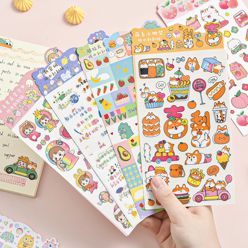Decorative Stickers Cute Stickers Girls Cartoon Series Transfer Scratch Waterproof Stickers DIY Decorative  Stickers Diary Stickers | Shopee Philippines
