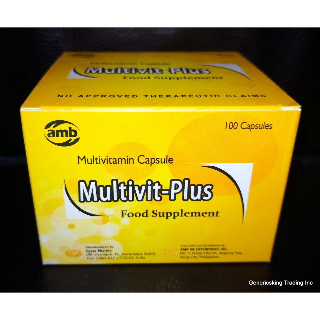 (GENERIC CLUSIVOL) MULTIVITAMINS x 100 CAPS (with Ascorbic Acid