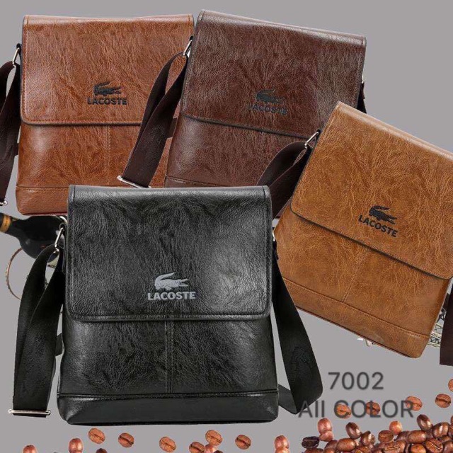 lacoste leather sling bag