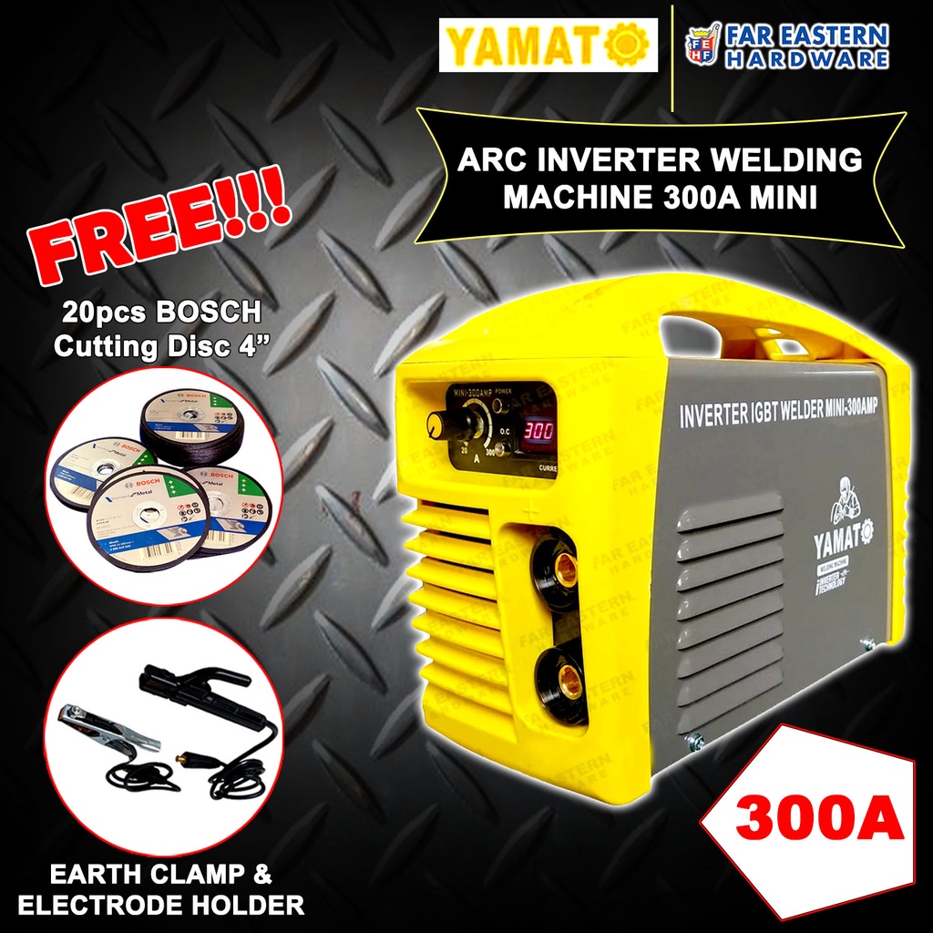 YAMATO Inverter Welding Machine Mini 300A FREE 20pcs 4" BOSCH CUTTING